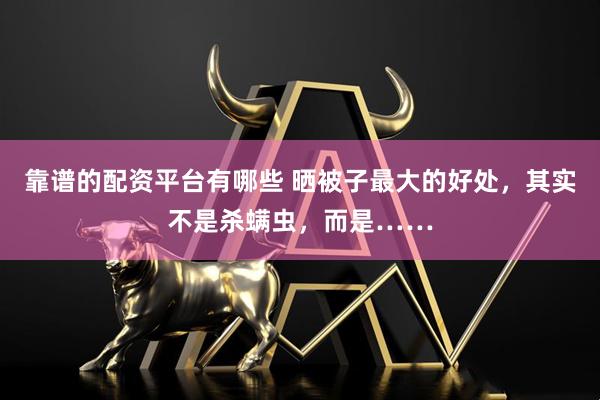 靠谱的配资平台有哪些 晒被子最大的好处,其实不是杀螨虫,而是……