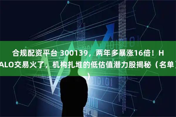 合规配资平台 300139，两年多暴涨16倍！HALO交易火了，机构扎堆的低估值潜力股揭秘（名单）